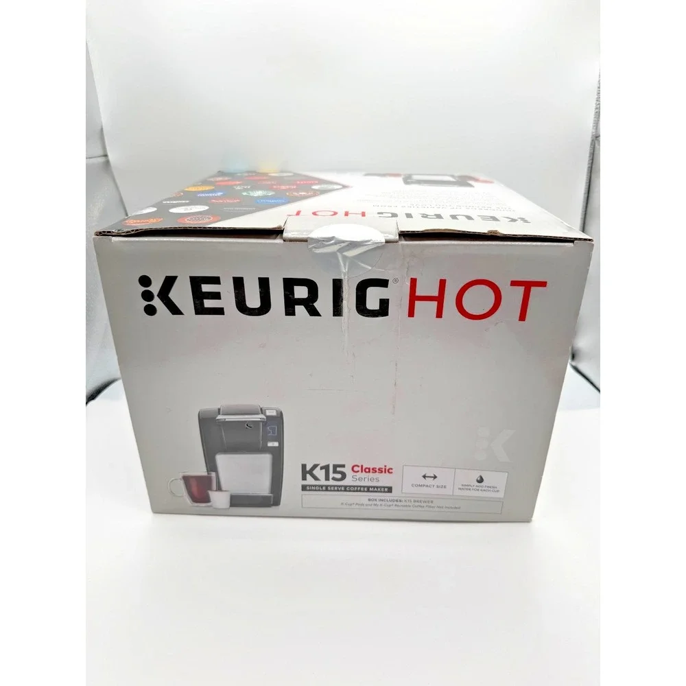 Keurig Hot K15 Classic Classic Series Single Serve K-Cup Coffee Maker Black NIB